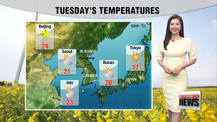 Warm highs of 20s in most parts, rain from the evening _ 041018