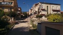 Italia: Un dron filma los daños causados por el fuerte terremoto