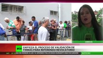 Venezuela: comienza el proceso de validación de firmas para referendo revocatorio contra Maduro