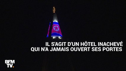 En Corée du Nord, un vaste hôtel inachevé s'est mystérieusement illuminé