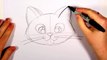 How To Draw A Cute Kitten Face - Tabby Cat Face Drawing Art for Kids | CC