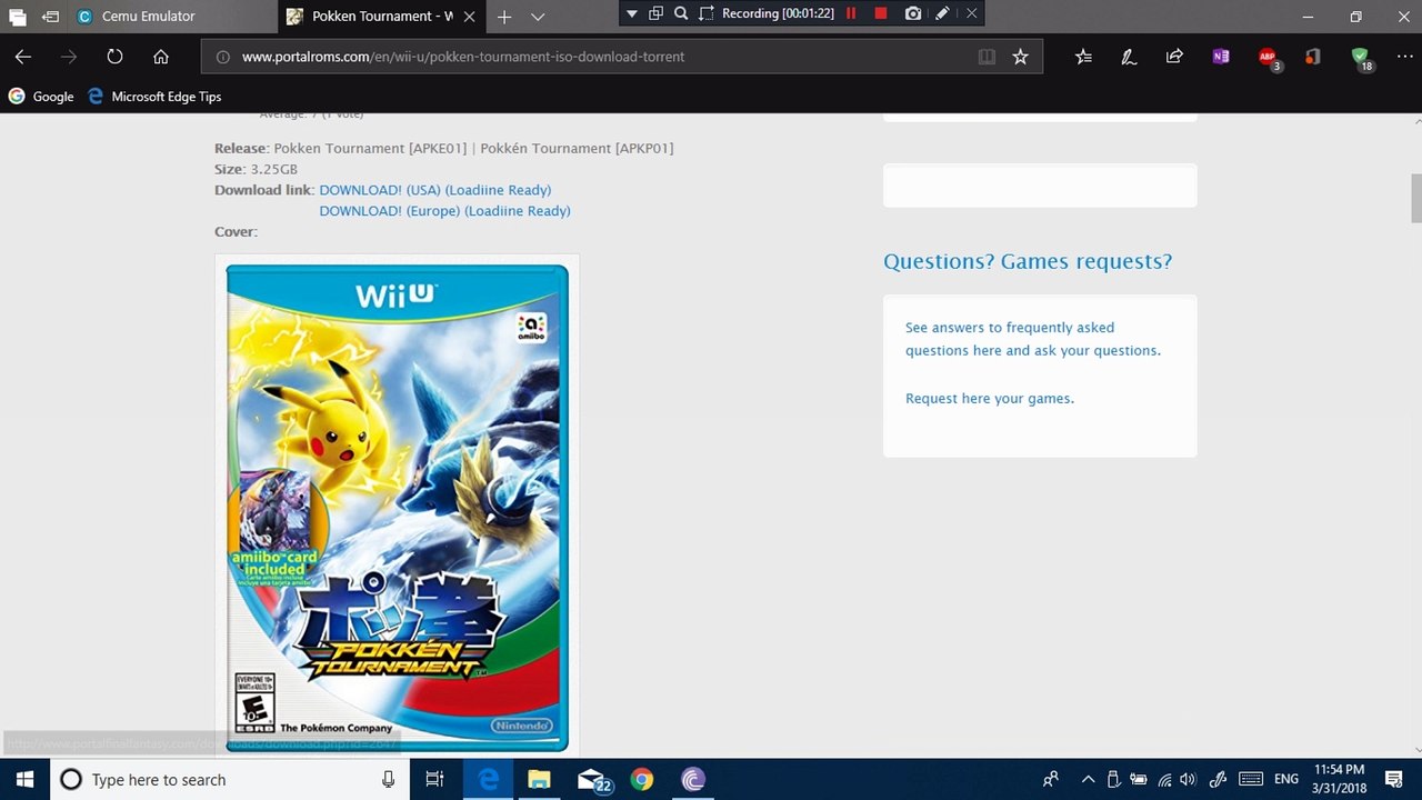 วิธีการเล่นเกม Wii U และ Pokken Tounament บน PC ด้วย Cemu Emulator
