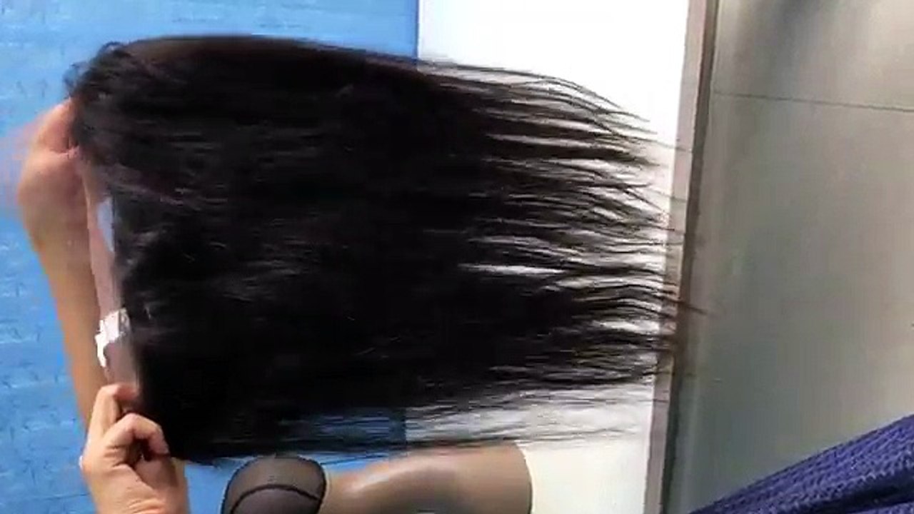 Pre Plucked Virgin Brazilian Straight Hair 360 Lace Frontal Natural Black