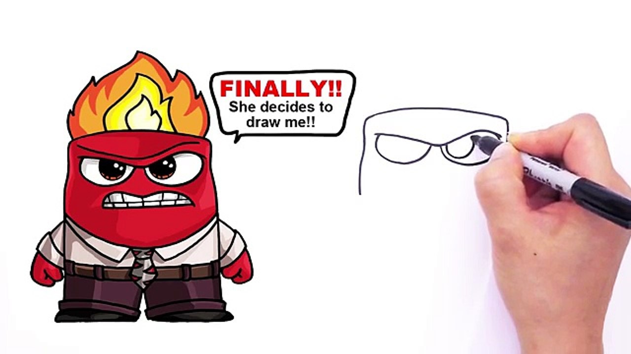 How to Draw Anger from Inside Out Cute Step by step
