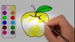 How to Draw Apple | Apple Coloring Pages | Apple Painting | Learn Coloring (4k) | Educational child channel