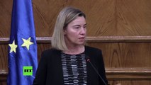 Mogherini se echa a llorar mientras declara sobre los ataques en Bruselas