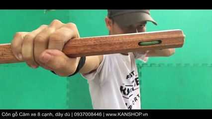 [Nunchaku - SLOW MOTION 13] Côn nhị khúc gỗ Căm xe 8 cạnh, dây dù.