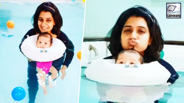 WATCH VIDEO | Urmila Kothare Goes Swimming With Her Two Month Old Daughter Jija