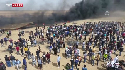 Gazze'deki saldırılar havadan görüntülendi