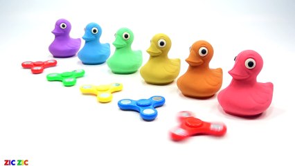Fidget Spinner Toys Learn Colors & Learn Numbers With Kinetic Sand Duck Fun Videos For Kids