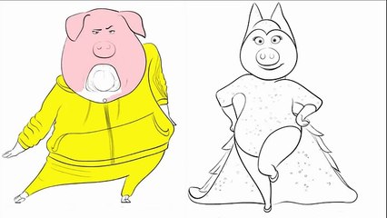 Sing Movie Coloring Pages Gunter and Rosita Sing Shake it off change Colors Fashion