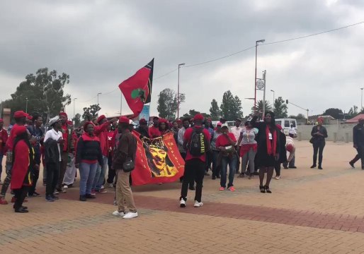 Supporters Sing in Honor of Winnie Mandela in Soweto