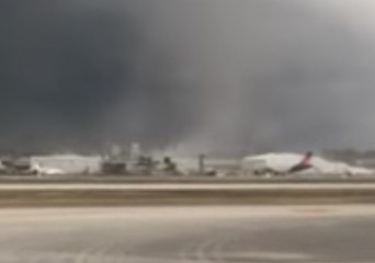 Tornado Seen from Window Seat at Fort Lauderdale Airport