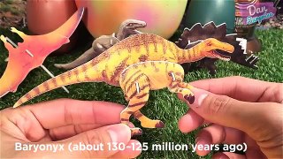 GIANT DINOSAUR SURPRISE EGG! 8 Dinosaur 3D Puzzle Toys - Indominus Rex Baryonx Velociraptor
