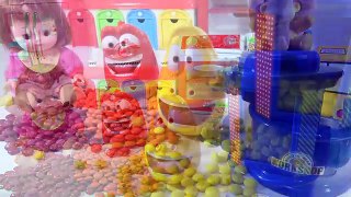 Super M&M Machine Baby Doll & Larva Finger Family Nursery Rhymes For Kids Learn Colors Hero