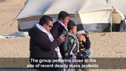 Palestinians practise parkour on Gaza-Israel border