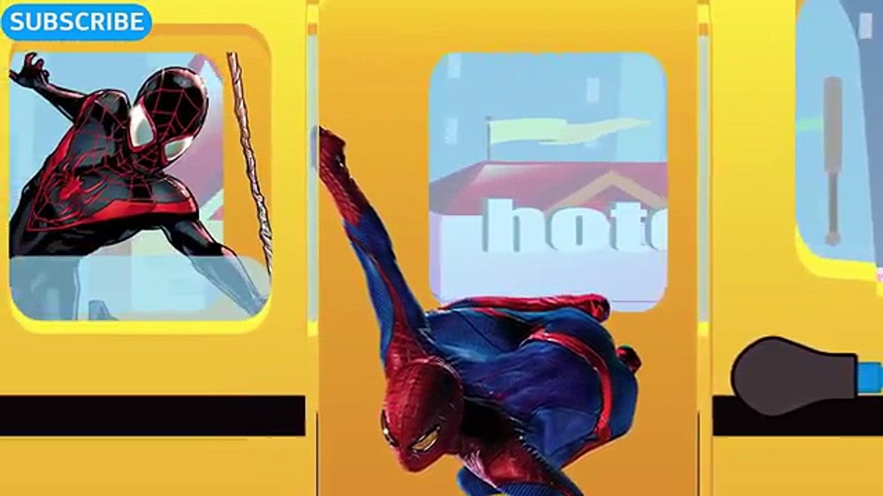 Spiderman Cartoon Wheels on the Bus Song