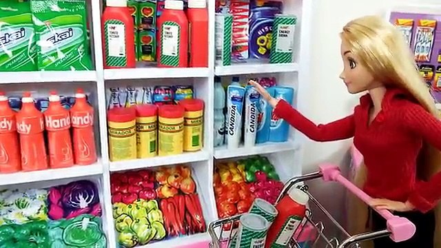 Prenses Rapunzel Elsa Anna Barbie bebek Süpermarket Bakkal oyuncak