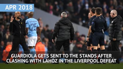 Guardiola v Lahoz - what Pep said to get sent off
