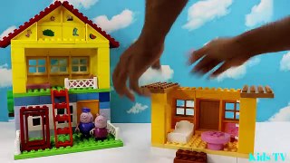 Peppa Pig And Masha Blocks Mega House Lego Sets With George pig, Daddy pig, Mummy pig Toys