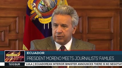 Families of kidnapped journalists meet Lenin Moreno