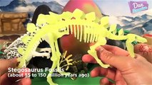 GIANT DINOSAUR SURPRISE EGG! INDOMINUS REX VS T-REX! Dinosaur 3D Puzzle Toys Stegosaurus Godzilla