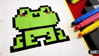 Handmade Pixel Art - How To Draw a Kawaii Frog #pixelart