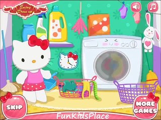 Hello Kitty Fun Laundry Day Game Movie-Hello Kitty Games-Cleaning Game