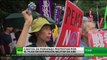Japoneses protestan contra el plan de expansión militar de Abe