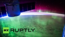 La espectacular aurora boreal vista desde el espacio [Video time-lapse]