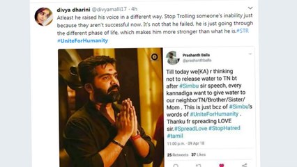 கர்நாடக மக்களின் சூப்பர் ஸ்டார் ஆன சிம்பு - தமிழக மக்களுக்கு கிடைத்தது தண்ணீர்