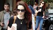 Michelle-Dockery-cuts-a-casual-figure-in-a-black -shirtand -jeans asshe-leaves-Cannes -afterwinning-festival-award
