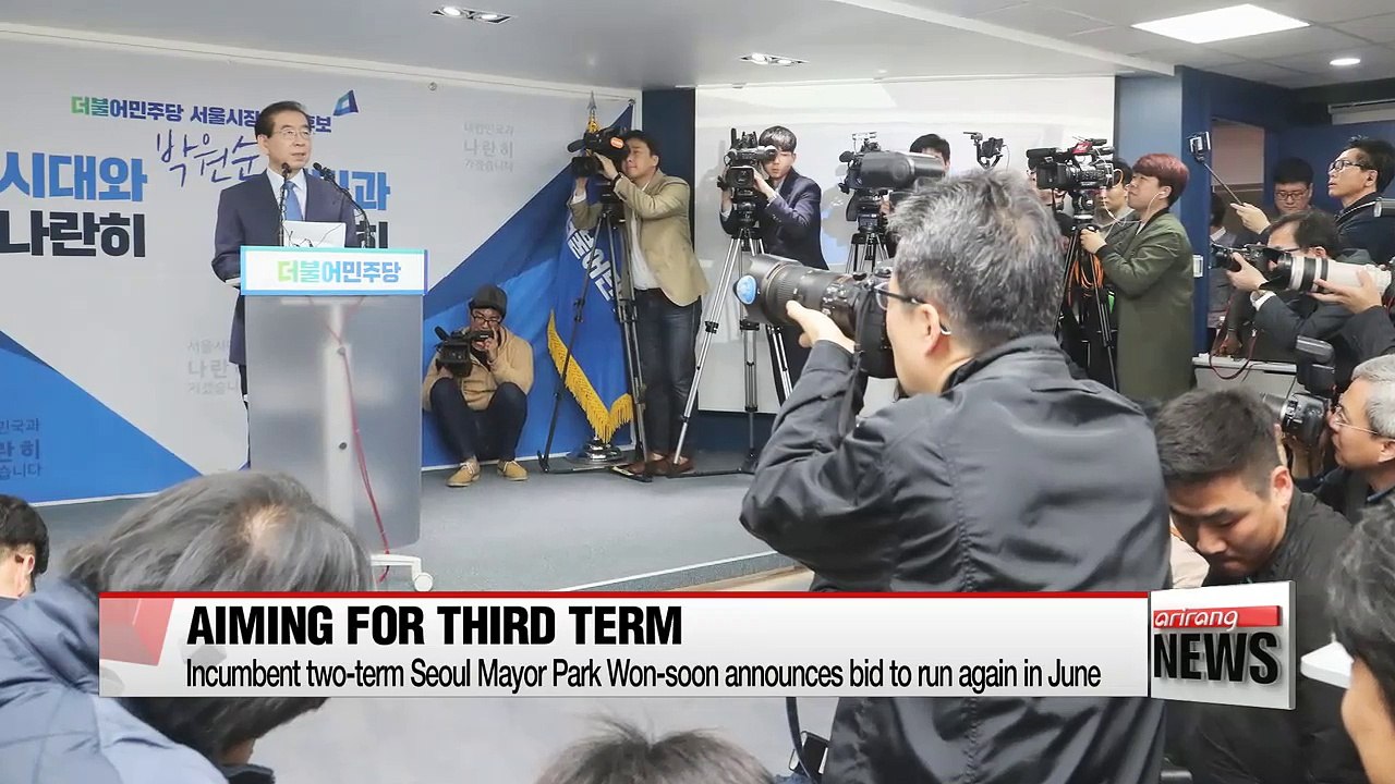 Seoul's two-term mayor Park Won-soon announces his bid to run again
