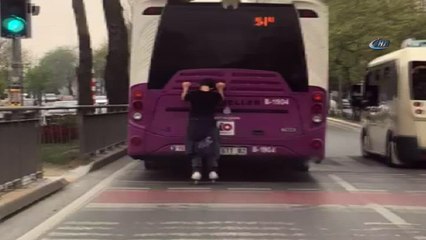 Patenci gencin tehlikeli yolculuğu kamerada