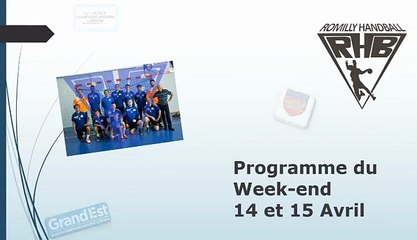 Planning des rencontres 14/15 avril 2018