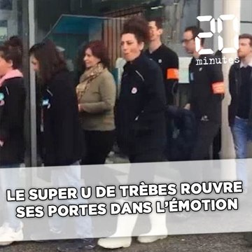 Attentats dans l'Aude: Le Super U de Trèbes rouvre dans l'émotion,