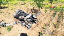 Şanlıurfa Savaş uçağının yakıt tankı boş araziye düştü