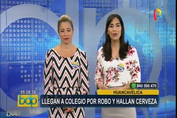 Huancavelica: Policía llega a colegio por robo y encuentra cajas de cerveza