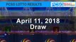 PCSO Lotto Results Today April 11, 2018 (6/55, 6/45, 4D, Swertres, STL & EZ2)