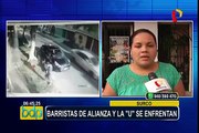 Barristas de Alianza y Universitario causaron desmanes en calles de Surco