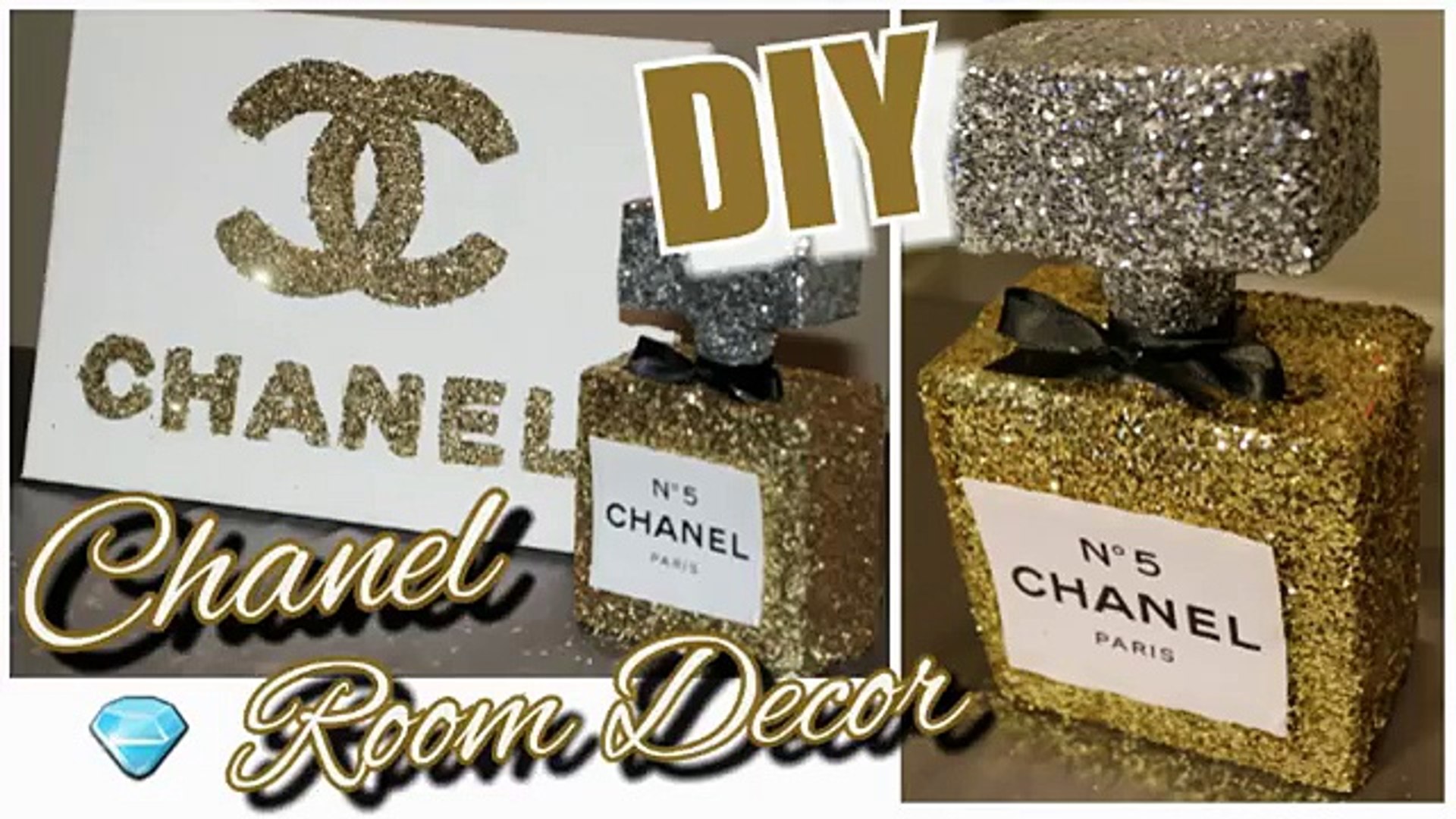 DIY Chanel Perfume Bottle Room Decor & Chanel Canvas Wall Decor