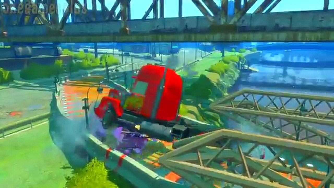 Disney cars Mack Truck VS Boost Tudor Street Drifting Track