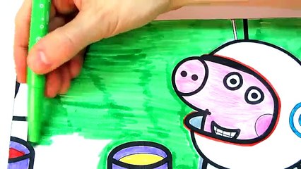 Peppa Pig with George and other Coloring Book Coloring Pages Video For kids