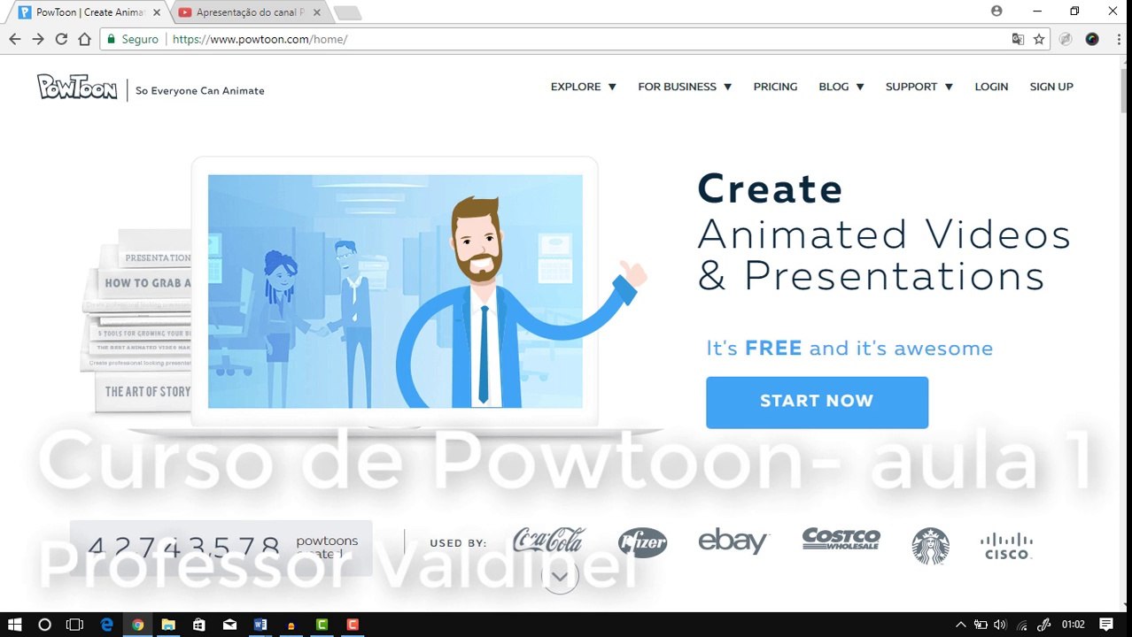 AULA 1 | CURSO DE POWTOON | Apresentação do PowToon e dos modos de apresentação do software
