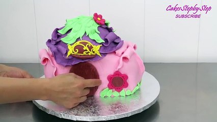 TINKERBELL House CAKE - How To by CakesStepbyStep