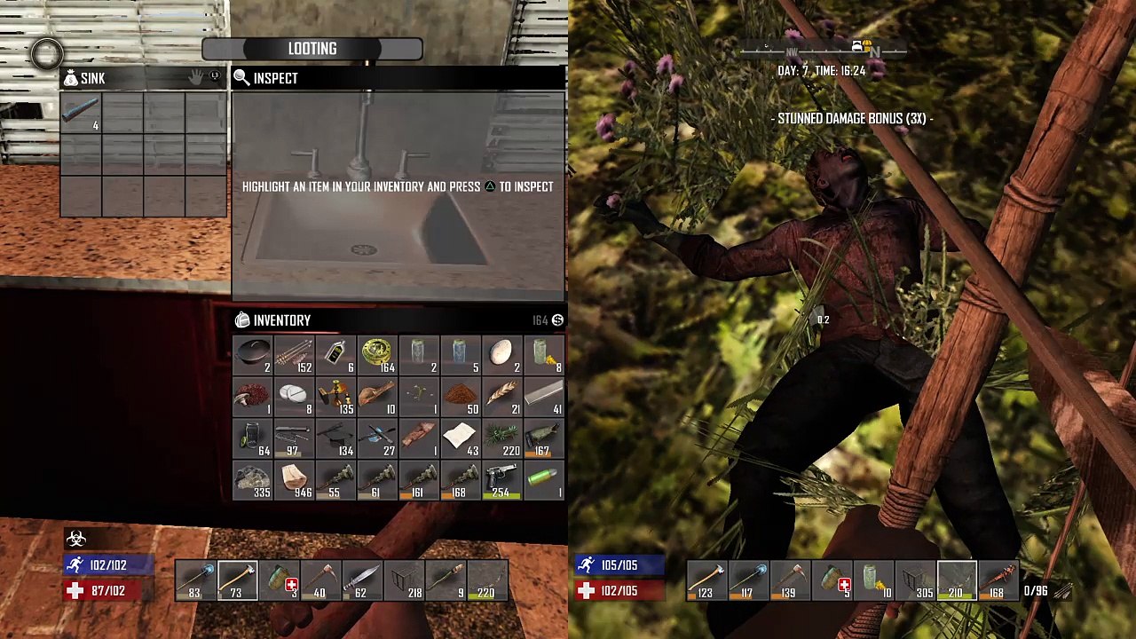 7 Days to Die | Day 7 | Surviving your first horde night | (Split screen co-operative) | PS4