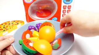 Kids Microwave with Vegetables, Fruits & Fish - Toys Kitchen