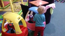 Todllers and cozy car funny fun video for kids LITTLE TIKES Playground car jacking cozy cupe cab