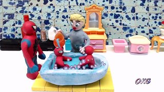 Baby SpongeBob Care PlayDoh StopMotion Animation Claymation Video