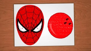 Binkie TV - Draw Bowling Balls And Superheroes Spiderman Peppa - Learn Colors For Children